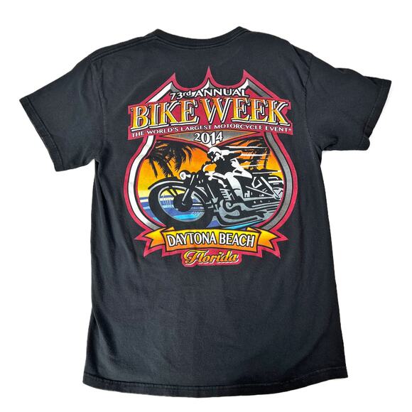 2014 Daytona Beach 73rd Annual Bike Week Graphic Print T-Shirt Tee Medium/Large - Picture 1 of 6